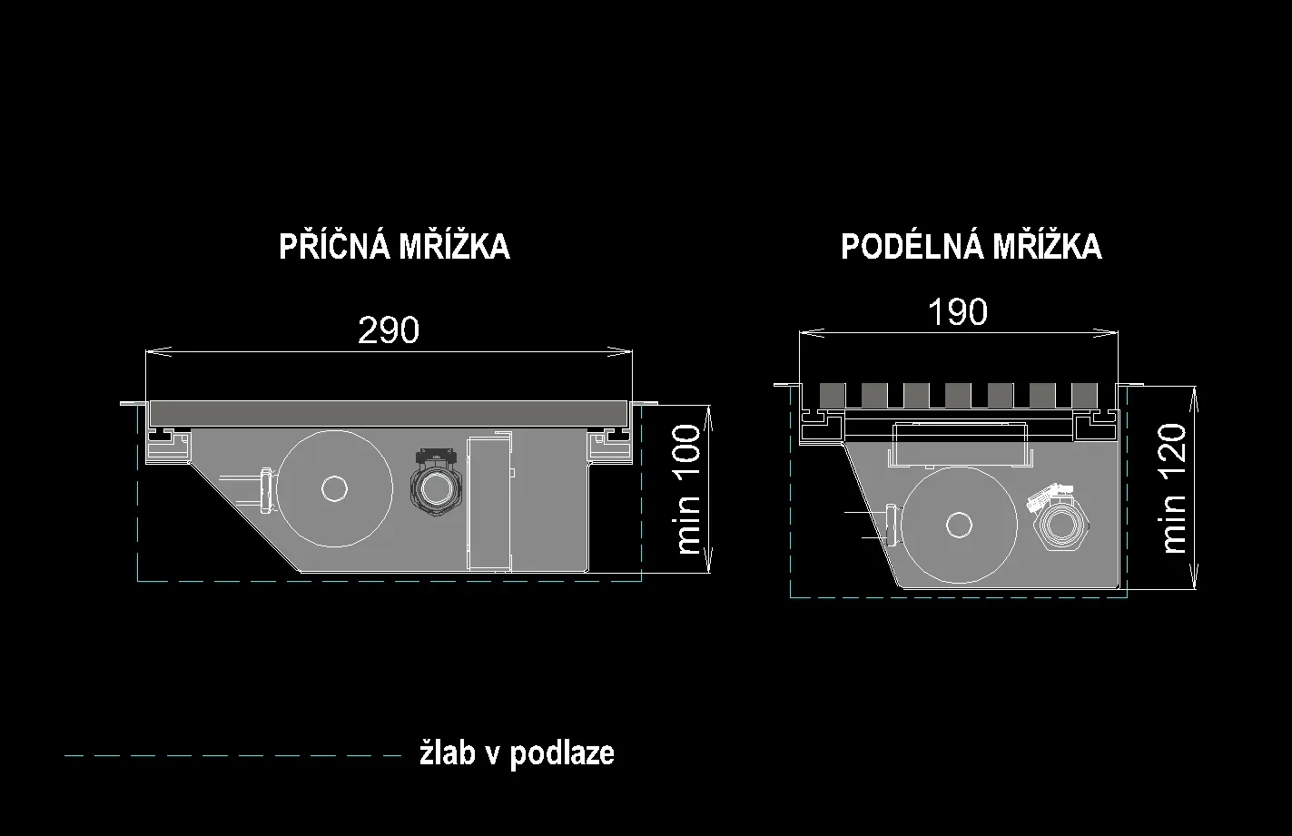 MINIMÁLNÍ ROZMĚRY S VENTILÁTOREM FSI-Q