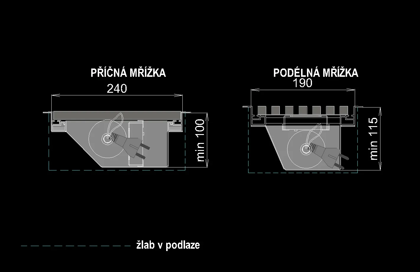 MINIMÁLNÍ ROZMĚRY S VENTILÁTOREM FSI-QE
