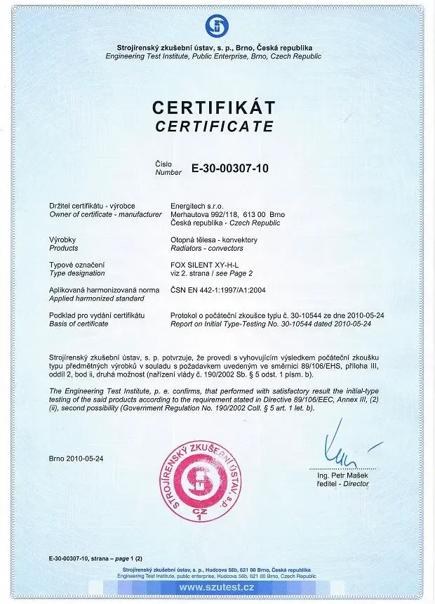 Certifikát 2