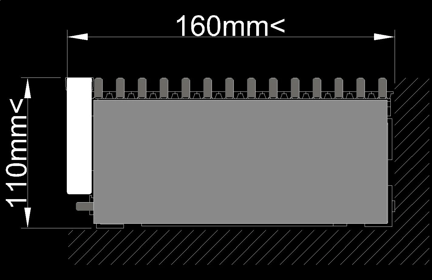 MINIMÁLNÍ ROZMĚRY S VENTILÁTOREM FMI-QE