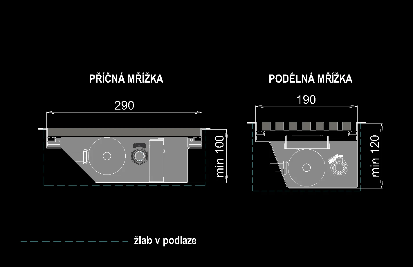 MINIMÁLNÍ ROZMĚRY S VENTILÁTOREM FSI-Q
