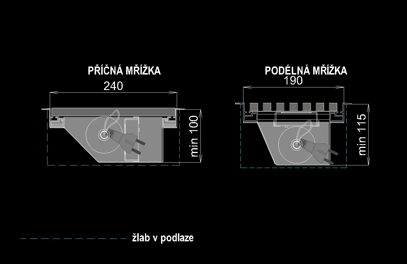MINIMÁLNÍ ROZMĚRY S VENTILÁTOREM FSI-QE